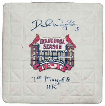 2006 David Wright NLCS Game Used, Signed & Inscribed 3rd Base Used For 1st Career Playoff Home Run (MLB Authenticated)